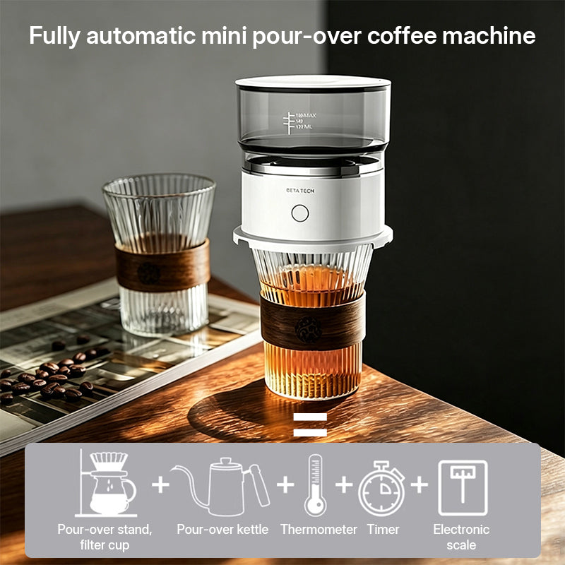 Mini macinacaffè e caffettiera elettrica – Macchina per caffè americano automatica con tazza dotata di agitatore