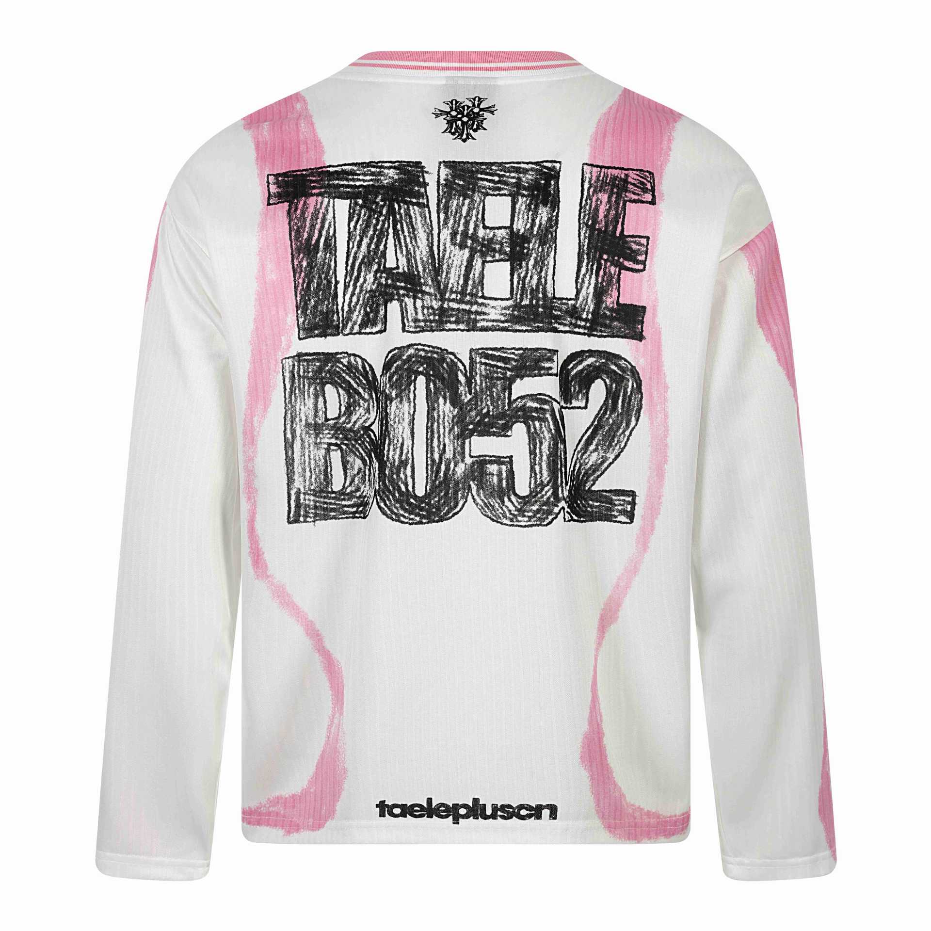T-shirt da uomo con stampa graffiti casual e vestibilità ampia a maniche lunghe con collo rotondo