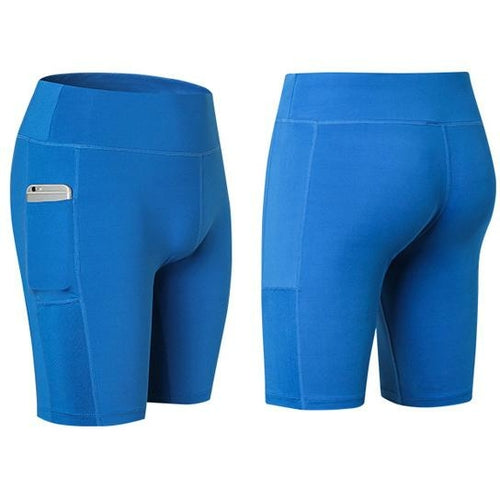 All-Season Stretchy Yoga Shorts with Phone Pocket