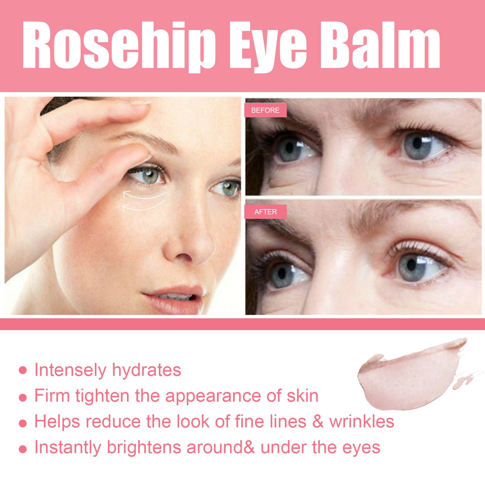 Balsamo occhi e viso alla rosa canina ad azione rigenerante intensiva – Stick idratante ed effetto lifting – Trattamento idratante profondo