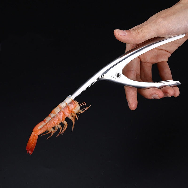 Strumento in acciaio inox per sgusciare gamberi – Pratica pinza per la pulizia di gamberi e gamberetti – Utensile da cucina per gamberi e gamberi di fiume