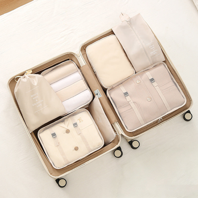 7-piece Travel Packing Cubes, Luggage Organizer Set with Shoe Bag for Clothes Storage