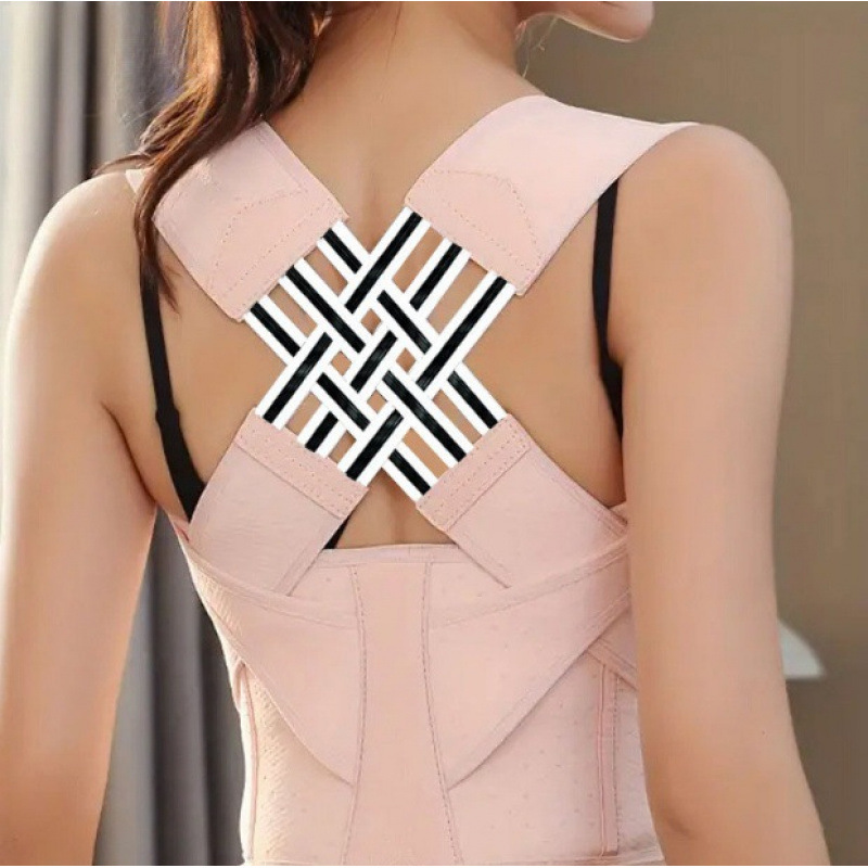 Correttore di postura per uomo e donna, fascia di supporto per la schiena e l'apertura delle spalle (invisibile sotto i vestiti), tutore posturale anti-curvatura, fascia per l'allineamento della schiena.
