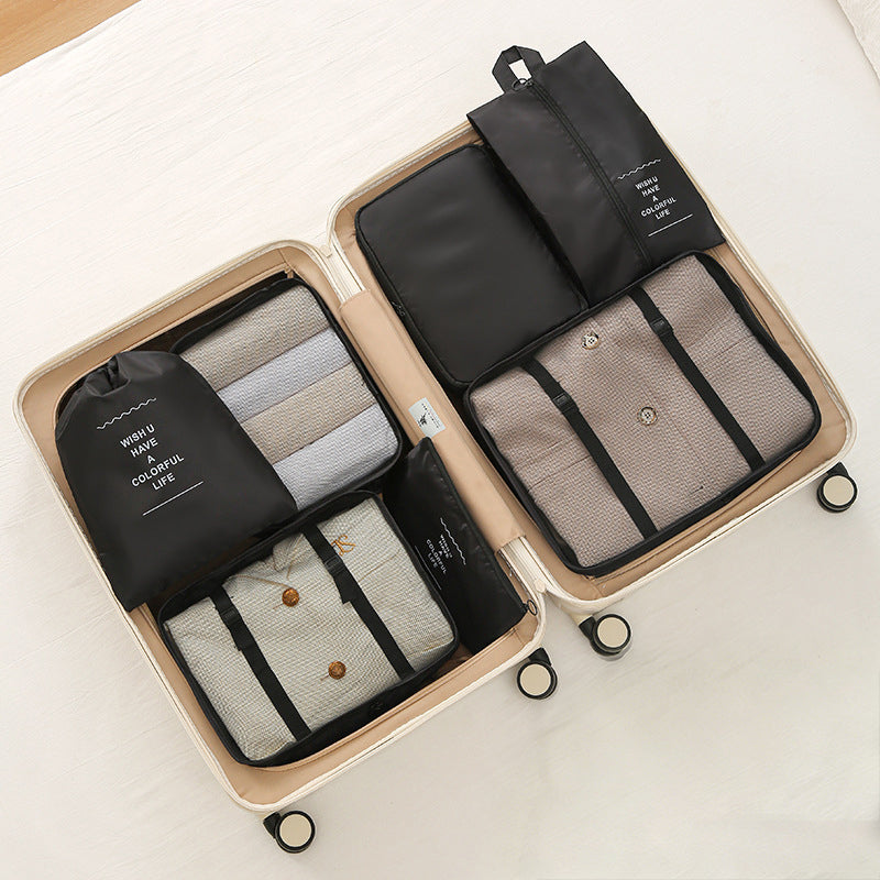 7-piece Travel Packing Cubes, Luggage Organizer Set with Shoe Bag for Clothes Storage