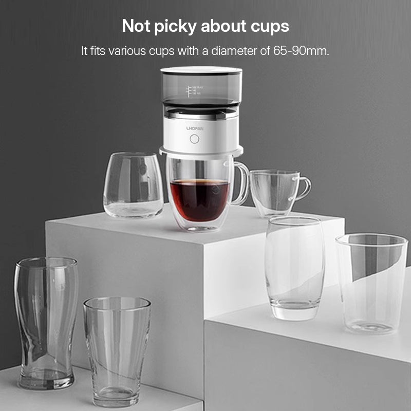 Mini macinacaffè e caffettiera elettrica – Macchina per caffè americano automatica con tazza dotata di agitatore