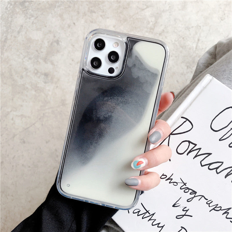 Solid Color Liquid Sand Case for iPhone 17 Pro Max, Glow-in-the-Dark Protective Cover for Apple 16, 15, 14