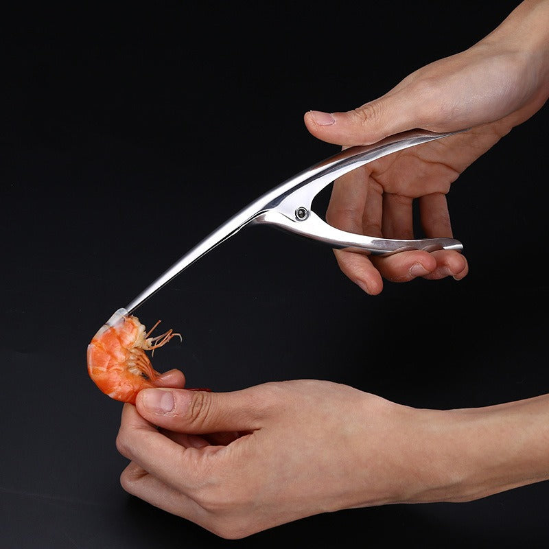 Strumento in acciaio inox per sgusciare gamberi – Pratica pinza per la pulizia di gamberi e gamberetti – Utensile da cucina per gamberi e gamberi di fiume