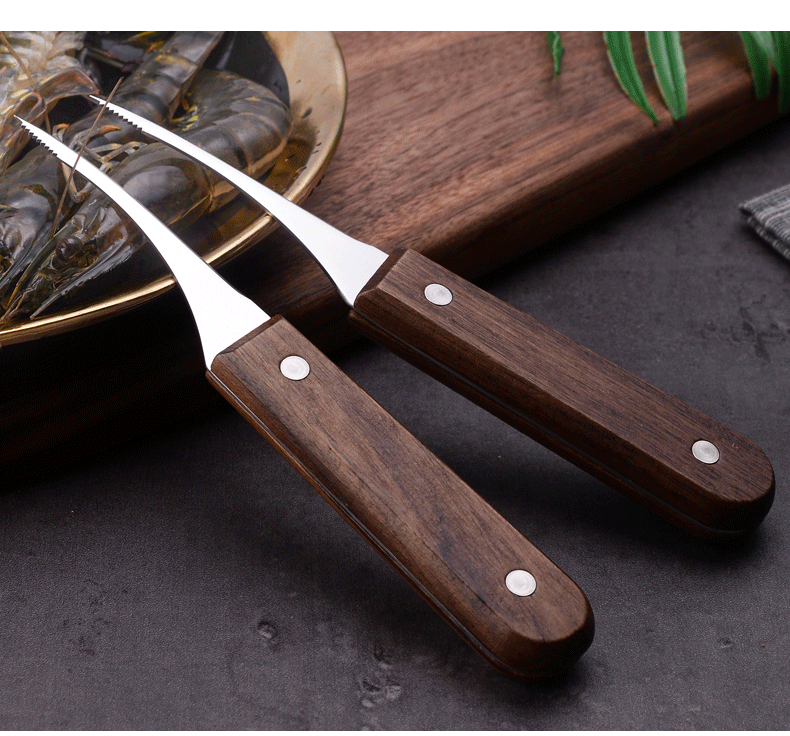 Strumento in acciaio inox per sgusciare gamberi – Pratica pinza per la pulizia di gamberi e gamberetti – Utensile da cucina per gamberi e gamberi di fiume