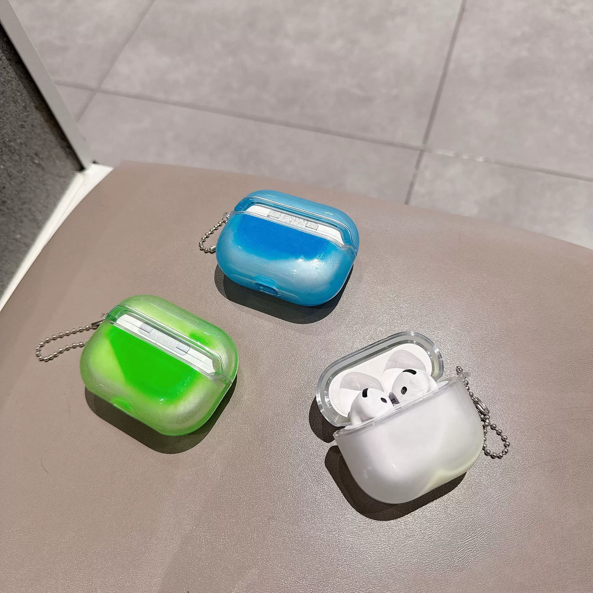 Custodia per auricolari con sabbia che scorre luminosa adatta per Air Pod Custodia protettiva per auricolari fluorescenti High Appearance Atmosphere Lumino
