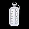 Bottiglia 2-in-1 portatile e pieghevole per sfere di ghiaccio – Stampo in silicone e borraccia per cocktail, viaggi e palestra