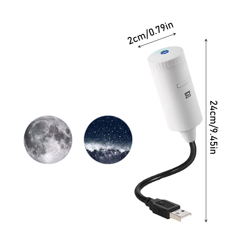 Proiettore di stelle USB – Plug & Play, motivi intercambiabili per camera da letto e soggiorno