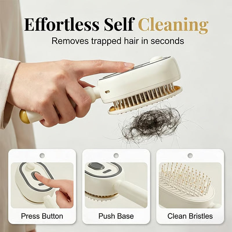 Spazzola per capelli elettrica a vapore con nebbia, pettine lisciante ionico per meno rotture e nessun residuo, strumento per lo styling dei capelli liscio e lucido