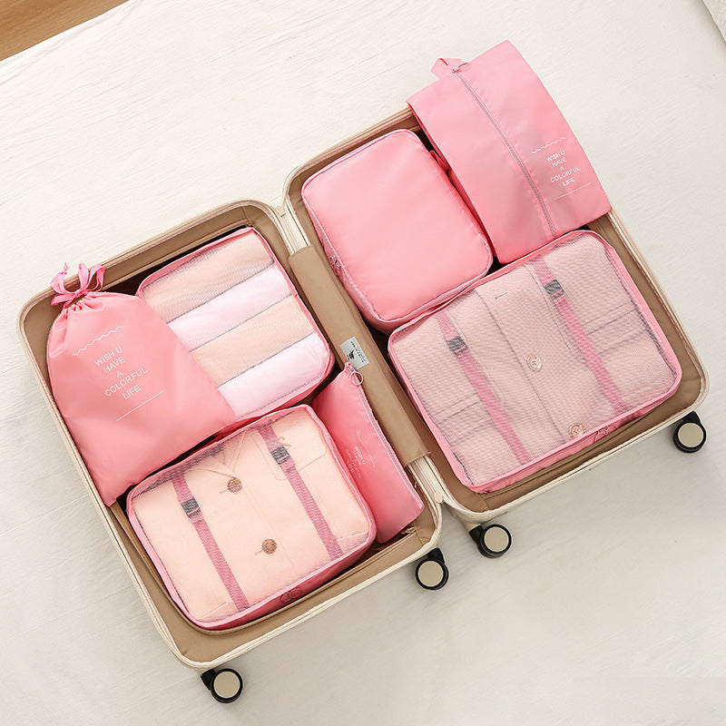 7-piece Travel Packing Cubes, Luggage Organizer Set with Shoe Bag for Clothes Storage
