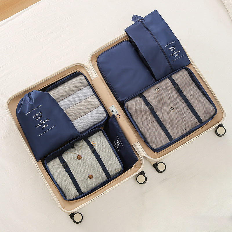 7-piece Travel Packing Cubes, Luggage Organizer Set with Shoe Bag for Clothes Storage
