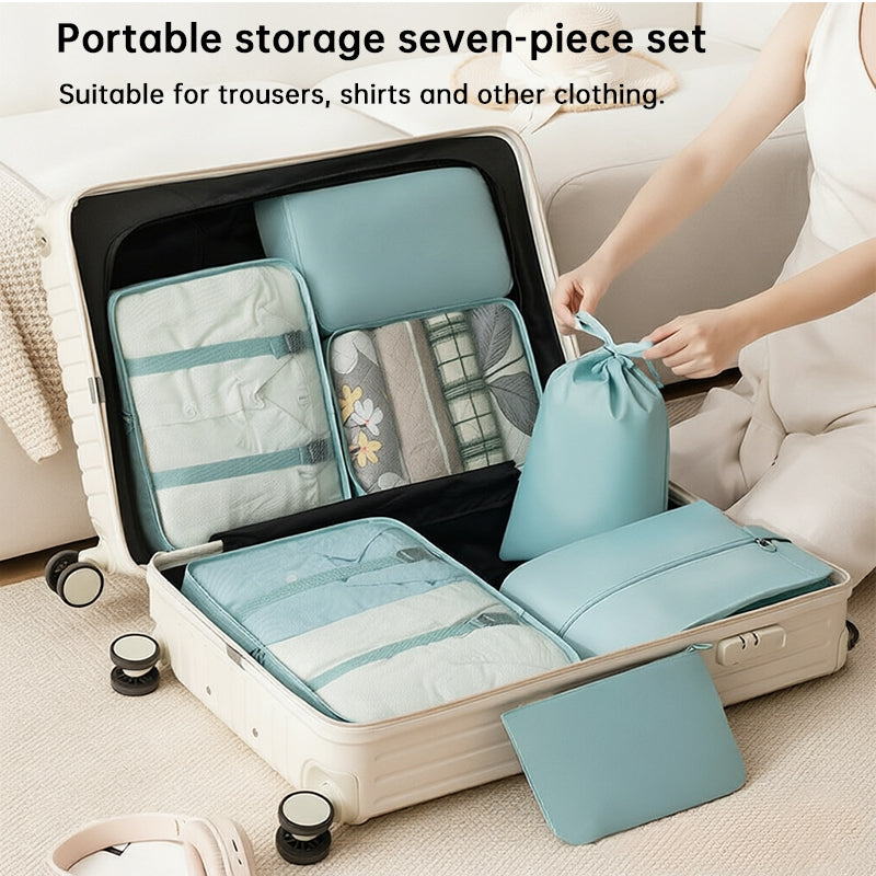 7PCS Cubi di imballaggio per valigia – Organizer da viaggio e set di borse portaoggetti, elementi essenziali per il bagaglio