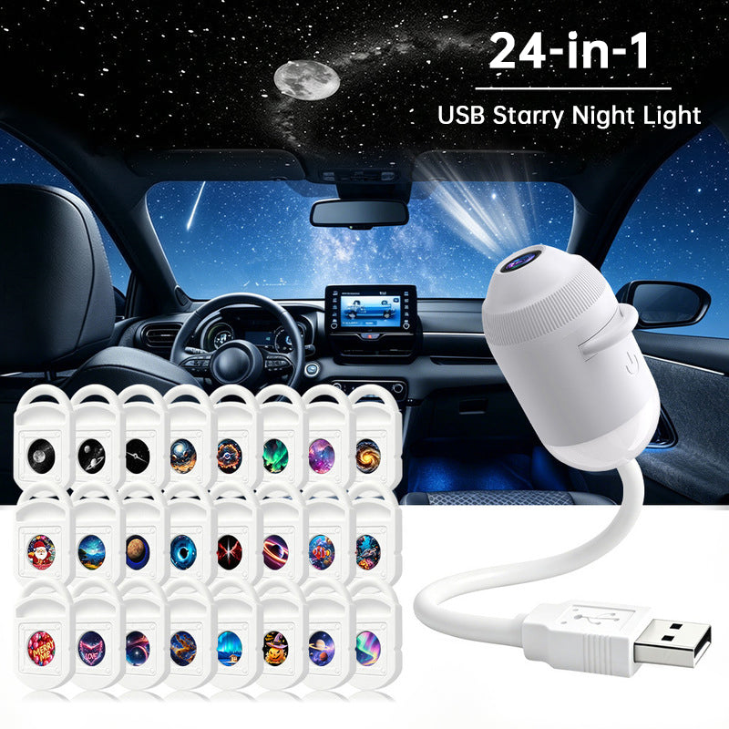 Proiettore olografico 5D Galassia e Oceano – Luce notturna LED smart con 24 pellicole, ideale per camera da letto e feste