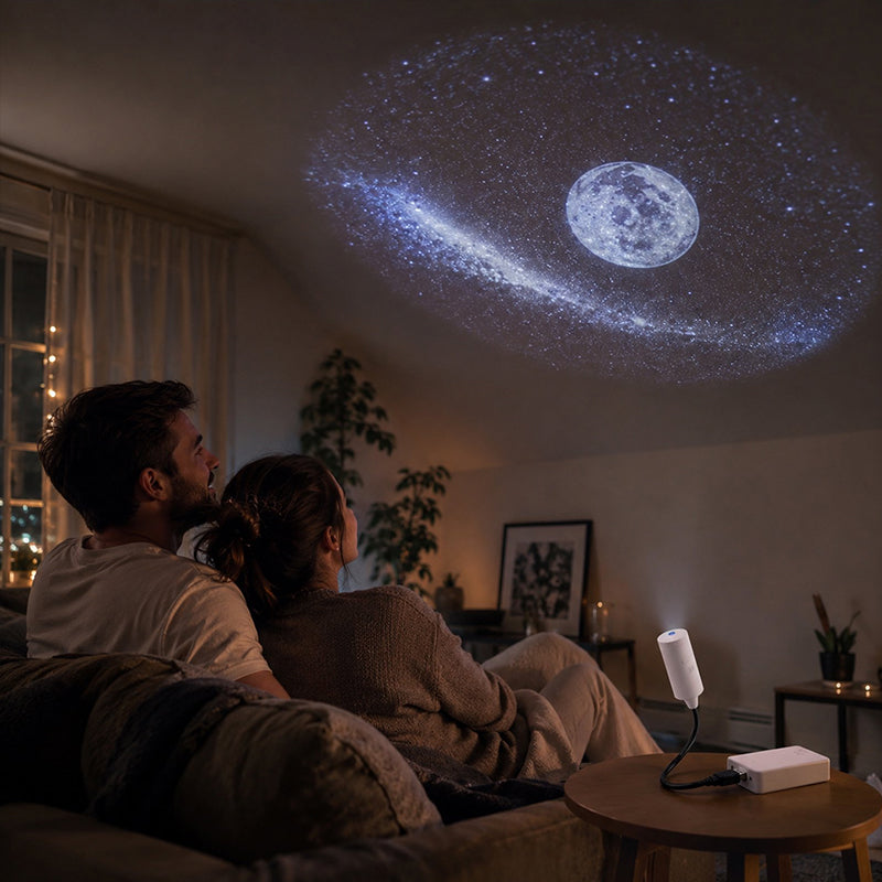Proiettore di stelle USB – Plug & Play, motivi intercambiabili per camera da letto e soggiorno