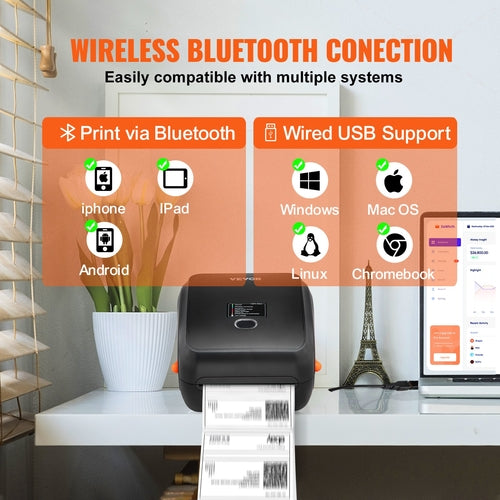 Stampante di etichette termiche, 300DPI per pacchi postali 4x6, wireless