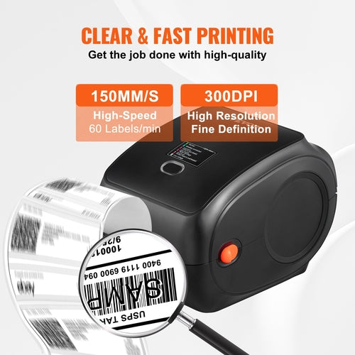 Stampante di etichette termiche, 300DPI per pacchi postali 4x6, wireless