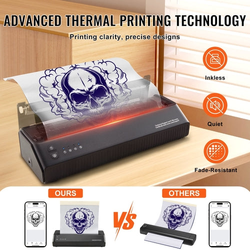 Tattoo Transfer Stencil Printer, Wireless Bluetooth Tattoo Stencil